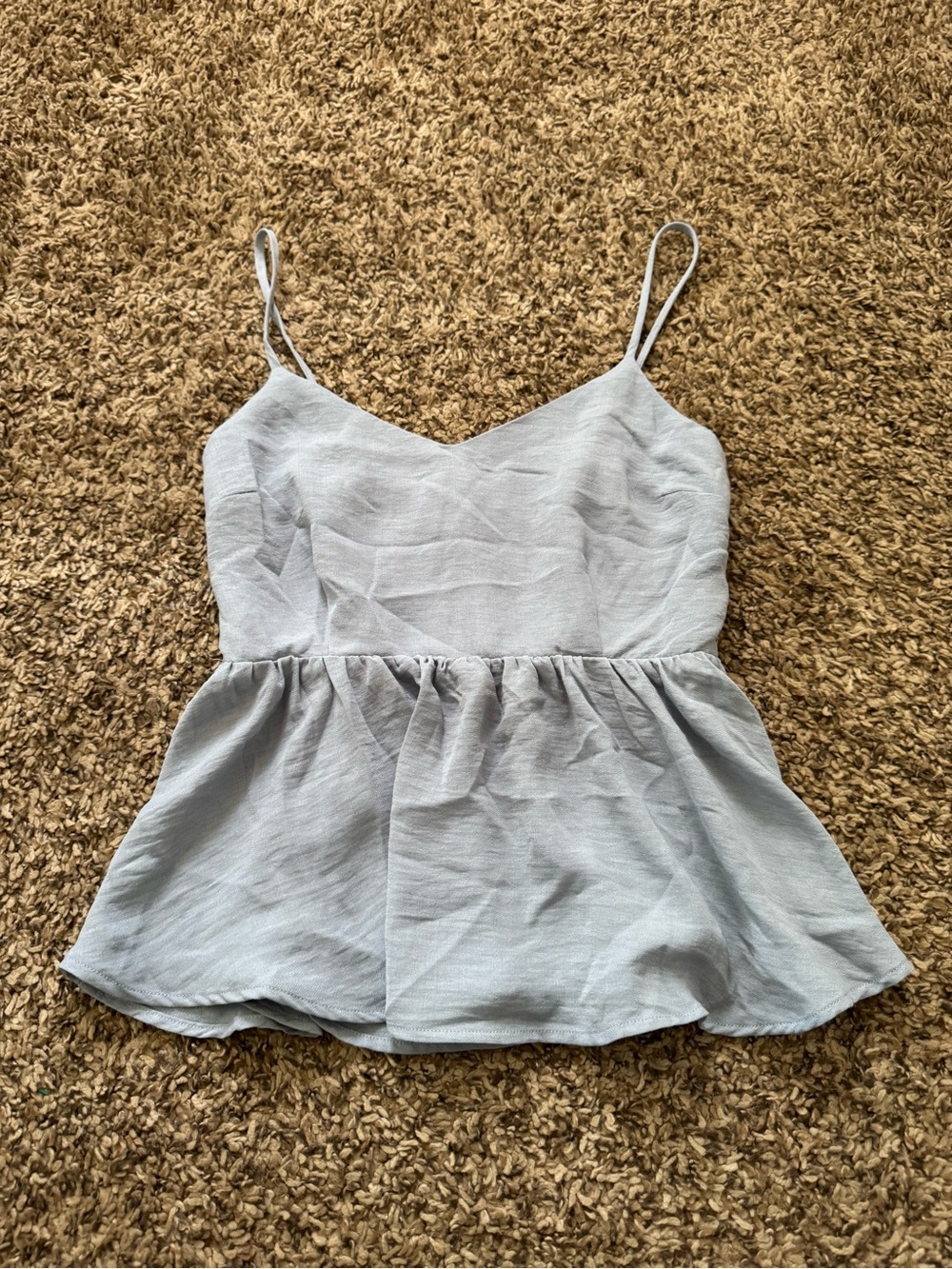Monteau Light blue Spaghetti Strap Peplum Tank
